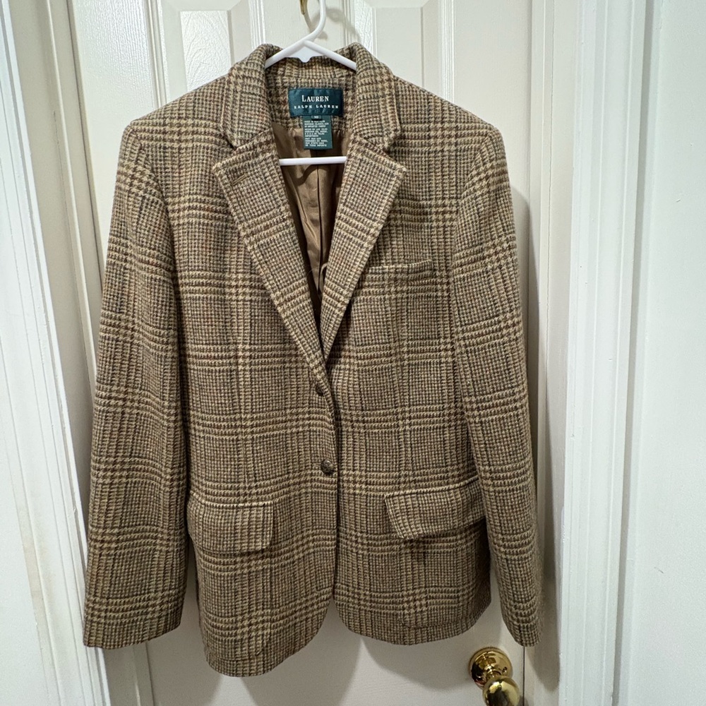 Ralph Lauren Tan Plaid Blazer